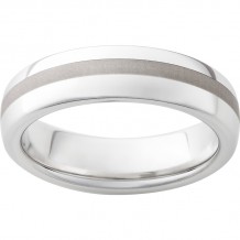 Serinium Domed Band with a 2mm Laser Satin Strip