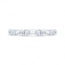 Shah Luxury 14K White Gold Diamond Contour Band