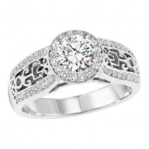 14k White Gold 1/3ct Diamond Engagement Ring with 3/4ct Center Stone