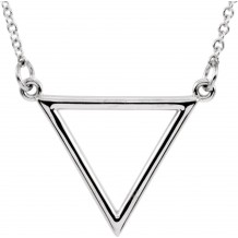 14K White Triangle 16 Necklace