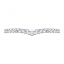 Shah Luxury 14K White Gold Round Diamond Wedding Band