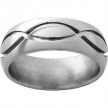 Titanium Domed Band with Infinity Design and Polish Finish