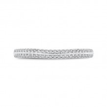 Shah Luxury 14K Two-Tone Gold Round Cut Diamond Half-Eternity Wedding Band