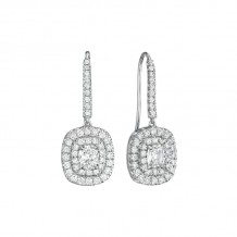 Henri Daussi 14k White Gold Diamond Drop Earrings