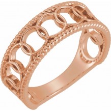 14K Rose Geometric Rope Ring