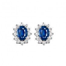 Gems One 14Kt White Gold Diamond (3/8Ctw) & Sapphire (1 1/8 Ctw) Earring
