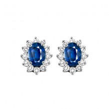 Gems One 14Kt White Gold Diamond (3/8Ctw) & Sapphire (1 1/8 Ctw) Earring