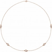 14K Rose 1 CTW Diamond 5-Station 18 Necklace
