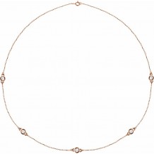 14K Rose 1 CTW Diamond 5-Station 18 Necklace