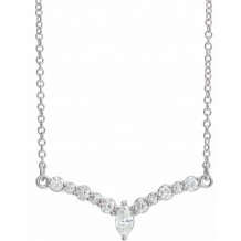 14K White 1/3 CTW Diamond 18 V Necklace