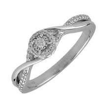 Gems One Silver Diamond(1/8Ctw) Ring