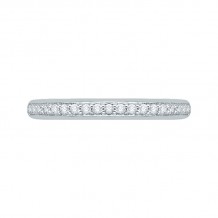 Shah Luxury 14K White Gold Round Diamond Half-Eternity Wedding Band with Euro Shank