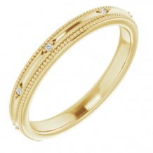 14K Yellow .02 CTW Diamond Matching Band