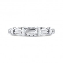 Shah Luxury 14K White Gold Baguette Diamond Wedding Band