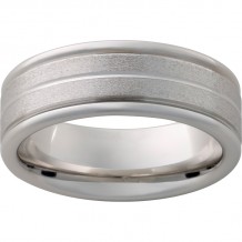 Serinium Rounded Edge Band with Stone Finish and .5mm Groove