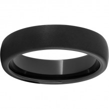 Black Diamond Ceramic Domed Band with Sandblast Finish