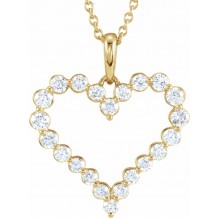 14K Yellow 1 CTW Diamond Heart 18 Necklace