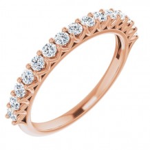 14K Rose 2 mm Round 1/2 CTW Diamond Anniversary Band