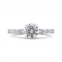 Shah Luxury Round Diamond Engagement Ring In 14K White Gold (Semi-Mount)