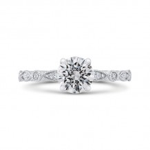 Shah Luxury Round Diamond Engagement Ring In 14K White Gold (Semi-Mount)