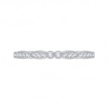 Shah Luxury 14K White Gold Round Diamond Vintage Wedding Band