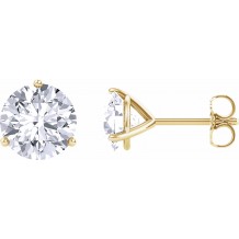 14K Yellow 6.5 mm Round Forever Oneu2122 Moissanite Earrings