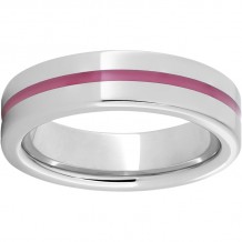 Serinium Pipe Cut Band with Pink Enamel Inlay