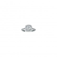 True Romance Platinum 0.50ct Diamond Double Halo Semi Mount Engagement Ring