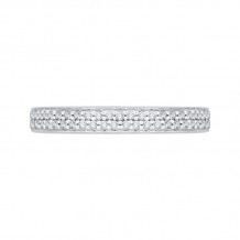 Shah Luxury 14K White Gold Round Diamond Wedding Band