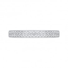 Shah Luxury 14K White Gold Round Diamond Wedding Band