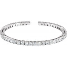 14K White 3 1/3 CTW Diamond Bangle Bracelet