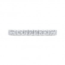 Shah Luxury 14K White Gold Round Cut Diamond Wedding Band