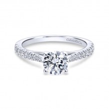 Gabriel & Co. 14k White Gold Contemporary Straight Engagement Ring