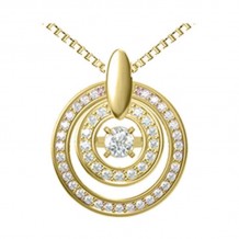 Gems One 14KT Yellow Gold & Diamond Rhythm Of Love Neckwear Pendant  - 1/2 ctw