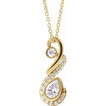 14K Yellow 1/2 CTW Diamond Freeform 16-18 Necklace