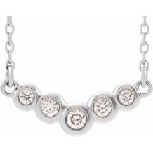 14K White  1/8 CTW Diamond 18 Necklace