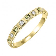 Gems One 10Kt Yellow Gold Diamond (1/10Ctw) & Peridot (1/6 Ctw) Ring