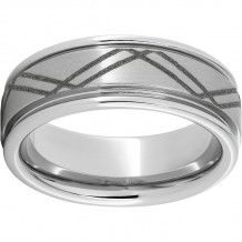 Serinium Rounded Edge Band with a Satin Finish and Ricochet Laser Engraving