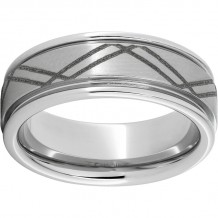 Serinium Rounded Edge Band with a Satin Finish and Ricochet Laser Engraving
