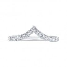 Shah Luxury 14K White Gold Round Cut Diamond Counter Wedding Band