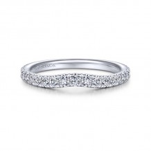 Gabriel & Co. 14k White Gold Contemporary Curved Wedding Band