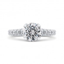 Shah Luxury Round Diamond Engagement Ring In 14K White Gold (Semi-Mount)