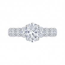 Shah Luxury 14K White Gold Oval Diamond Engagement Ring (Semi-Mount)