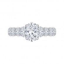 Shah Luxury 14K White Gold Oval Diamond Engagement Ring (Semi-Mount)