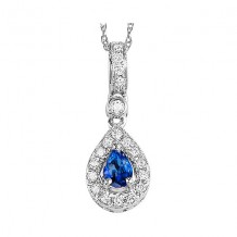 Gems One 14Kt White Gold Diamond (1/10Ctw) & Sapphire (1/6 Ctw) Pendant