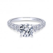 Gabriel & Co. 14k White Gold Contemporary Straight Engagement Ring