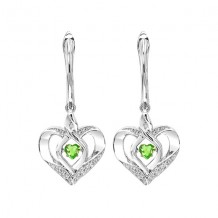 Gems One Silver Diamond (1/50 Ctw) & Createdperidot Earring