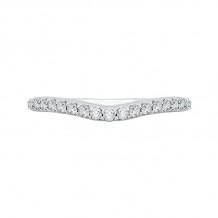 Shah Luxury 14K White Gold Round Diamond Wedding Band