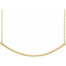 14K Yellow Curved 19.9 Bar Necklace