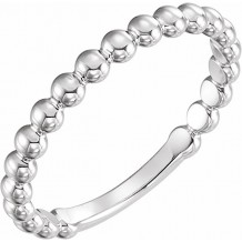 14K White 2.5 mm Stackable Bead Ring
